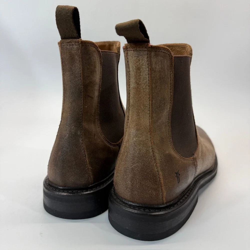 Frye‎ Seth Chelsea Boot Men 9 D Brown Chocolate Patina Classic